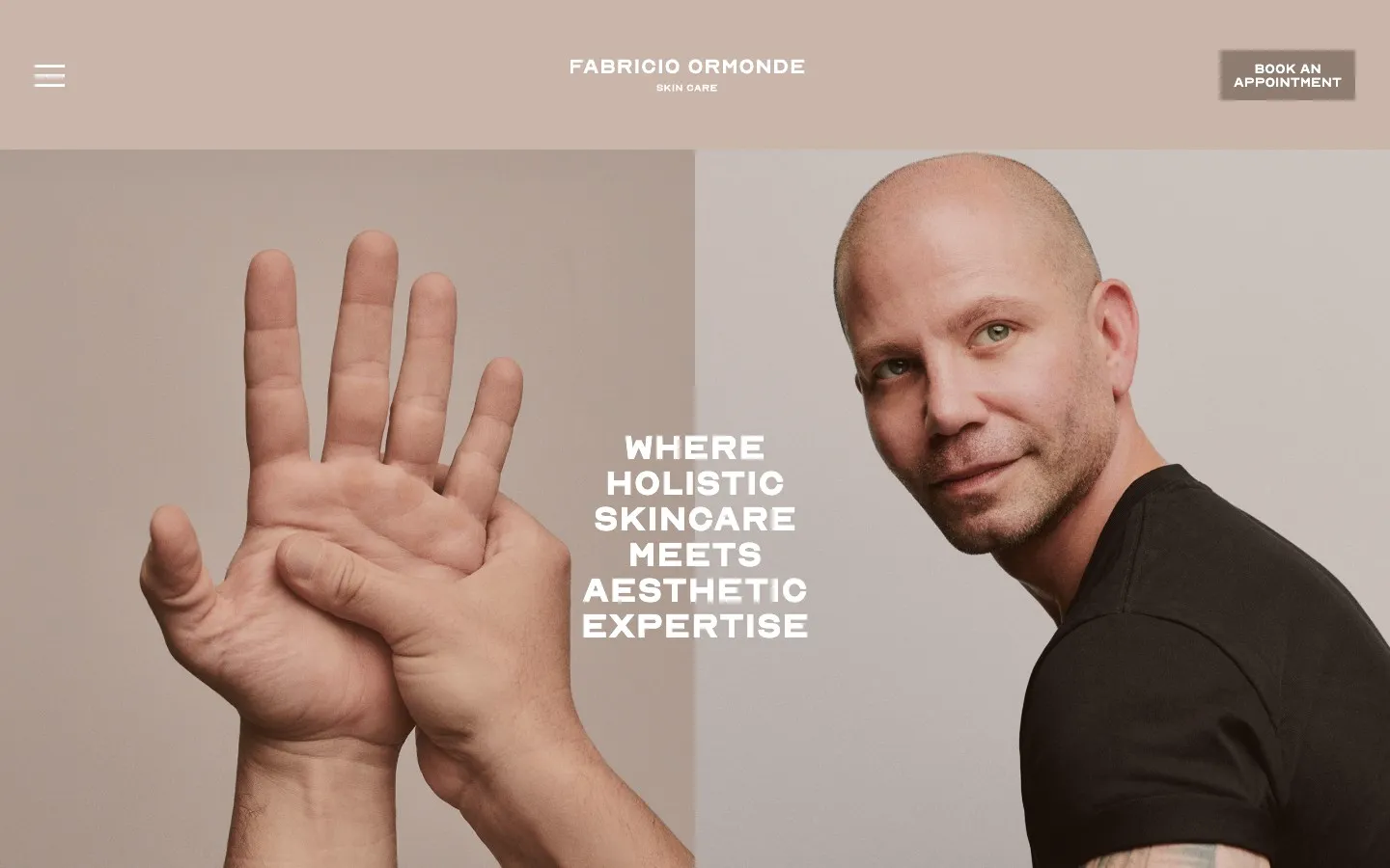 Página inicial do site do Fabricio Ormonde no desktop